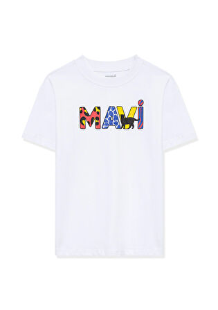 Mavi Logo Baskılı Beyaz Tişört 7610193-620