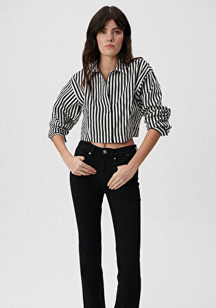 Mavi Çizgili Beyaz Gömlek 1210660-85449