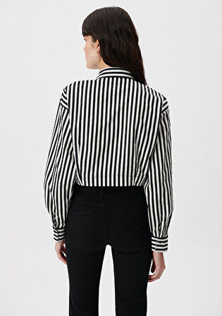 Mavi Çizgili Beyaz Gömlek 1210660-85449