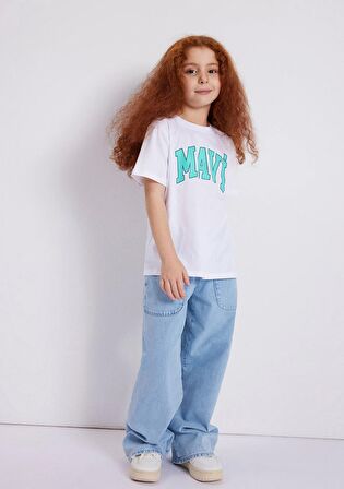 Mavi Logo Baskılı Beyaz Tişört 7610109-620