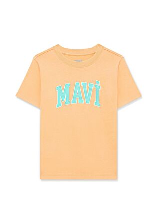 Mavi Logo Baskılı Turuncu Tişört 7610109-71124