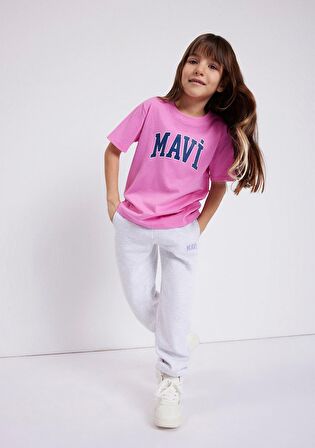 Mavi Logo Baskılı Pembe Tişört 7610109-71033