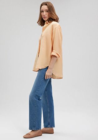 Turuncu Keten Gömlek 1210747-71219