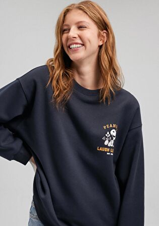 Snoopy Baskılı Mavi Sweatshirt 1S10112-87638