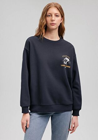 Snoopy Baskılı Mavi Sweatshirt 1S10112-87638