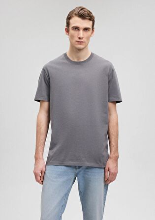 Mavi Bisiklet Yaka Gri Basic Tişört 066249-86569