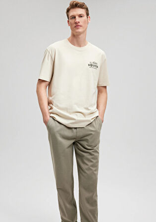 Baskılı Bej Tişört 0612016-70065