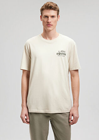 Baskılı Bej Tişört 0612016-70065