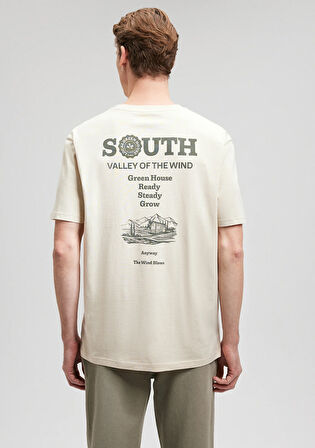 Baskılı Bej Tişört 0612016-70065