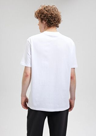 Mavi Baskılı Beyaz Tişört 0612176-620