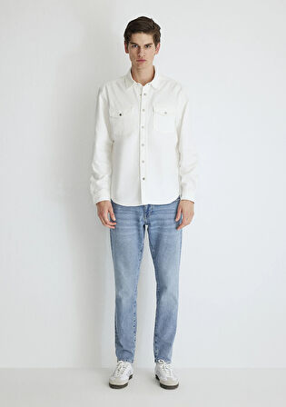 Ted Casual Ekru Jean Gömlek 0210909-86620