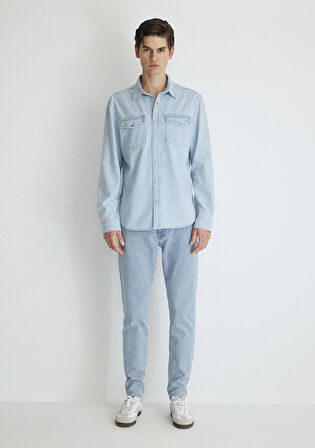 Ted Casual Açık Mavi Jean Gömlek 0210909-87153