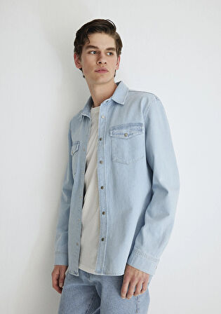 Ted Casual Açık Mavi Jean Gömlek 0210909-87153
