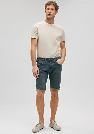 Tim Mavi Black Puslu Mavi Jean Şort 0428487151