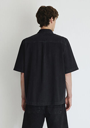 Benson Casual Koyu Gri Jean Gömlek 0210220-87154