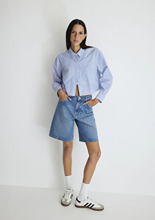 Melina All Blue İndigo Mavisi Jean Şort 1410144-87086