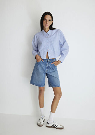 Melina All Blue İndigo Mavisi Jean Şort 1410144-87086