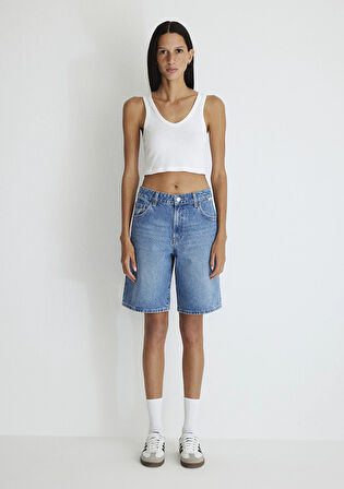 Melina All Blue İndigo Mavisi Jean Şort 1410144-87086