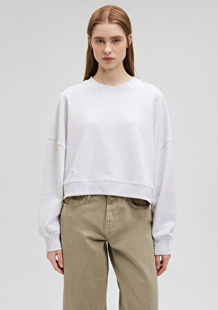 Bisiklet Yaka Gri Sweatshirt 1S10120-87033