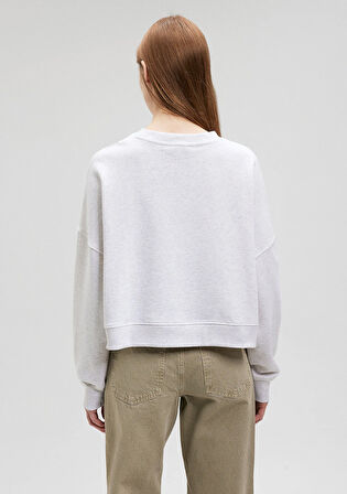 Bisiklet Yaka Gri Sweatshirt 1S10120-87033