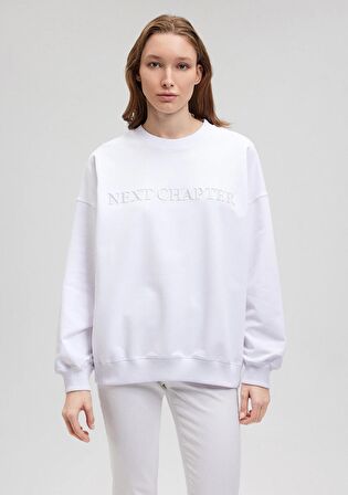 Mavi Next Chapter Nakışlı Beyaz Sweatshirt 1S10121-620