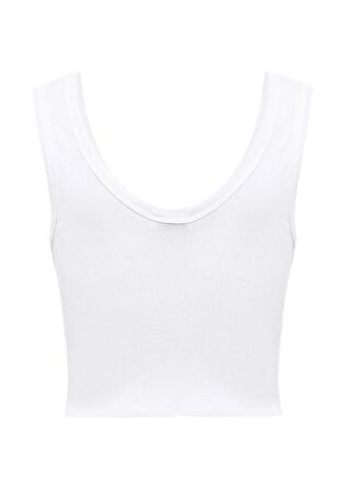 Mavi V Yaka Beyaz Basic Atlet 1612375-620