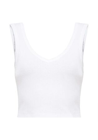 Mavi V Yaka Beyaz Basic Atlet 1612375-620