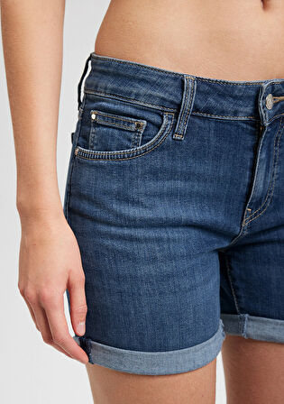 Pixie Casual Vintage Derin Mavi Jean Şort 1437087076