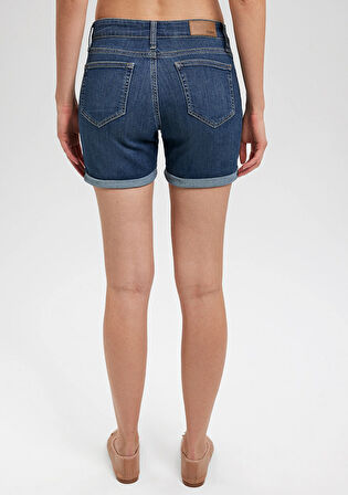 Pixie Casual Vintage Derin Mavi Jean Şort 1437087076