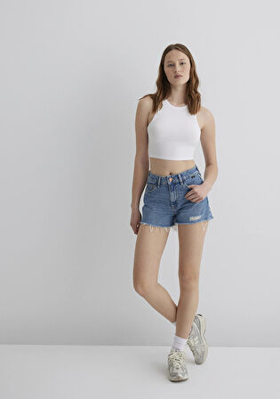 Rosie 90lar Yırtıklı Açık Mavi Jean Şort 1447487077