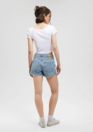 Rosie 90lar Yırtıklı Açık Mavi Jean Şort 1447487077