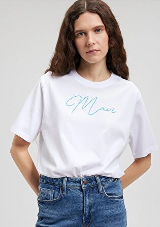 Mavi Logo Baskılı White Tişört 1612419-620