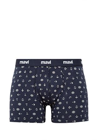 Mavi 3lü Baskılı Lacivert Boxer Seti 0911505-70490