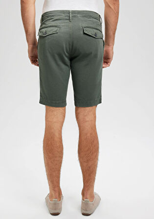 Keten Karışımlı Yeşil Chino Şort 0436187704