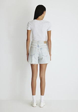 Millie 90lar Buz Mavi Jean Şort 1458987072
