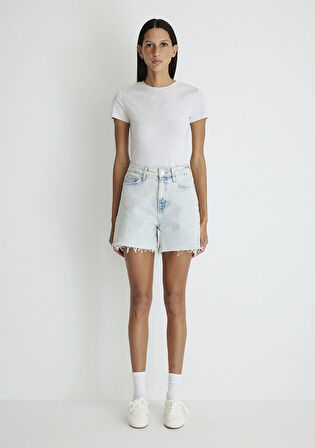 Millie 90lar Buz Mavi Jean Şort 1458987072