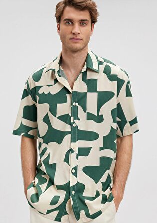 Baskılı Yeşil Gömlek 0210912-84660