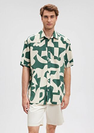 Baskılı Yeşil Gömlek 0210912-84660