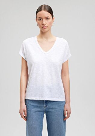 Mavi Beyaz Basic Tişört 1612380-620