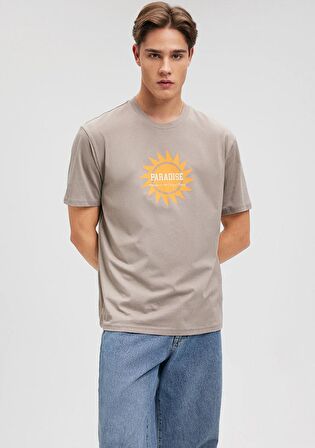 Mavi Paradise Baskılı Kahverengi Tişört 0612057-80656