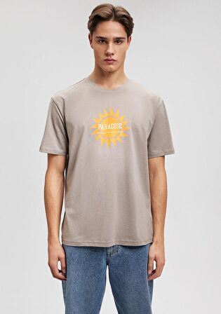 Mavi Paradise Baskılı Kahverengi Tişört 0612057-80656