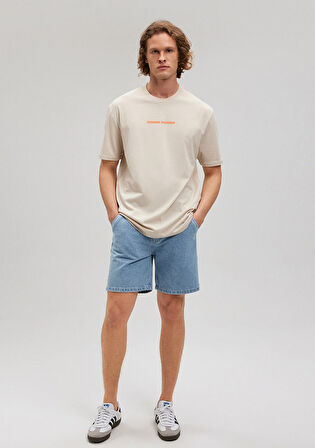 Baskılı Bej Tişört 0612058-70039