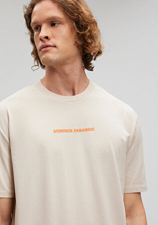 Baskılı Bej Tişört 0612058-70039