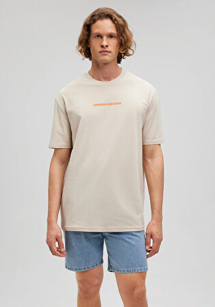 Baskılı Bej Tişört 0612058-70039