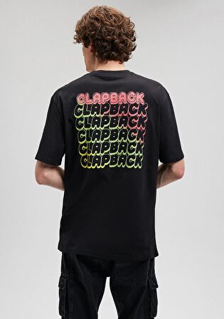 Mavi Baskılı Siyah Tişört 0612109-900