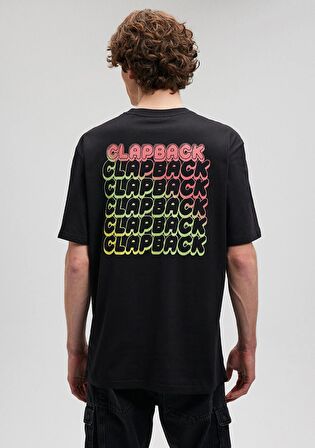 Mavi Baskılı Siyah Tişört 0612109-900