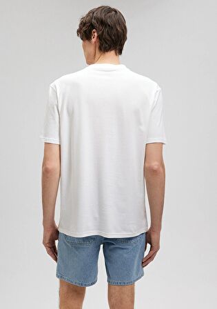 Mavi Donut Baskılı Beyaz Tişört 0612069-80194