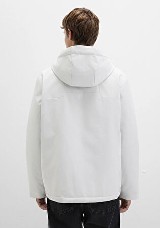 Kapüşonlu Gri Şişme Mont 0110441-83746