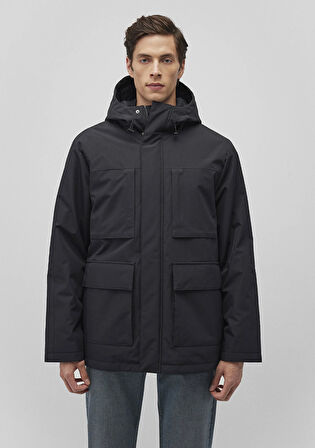 Kapüşonlu Siyah Parka 0110442-71379