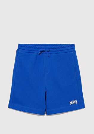 Mavi Logo Baskılı Mavi Şort 6410003-70896